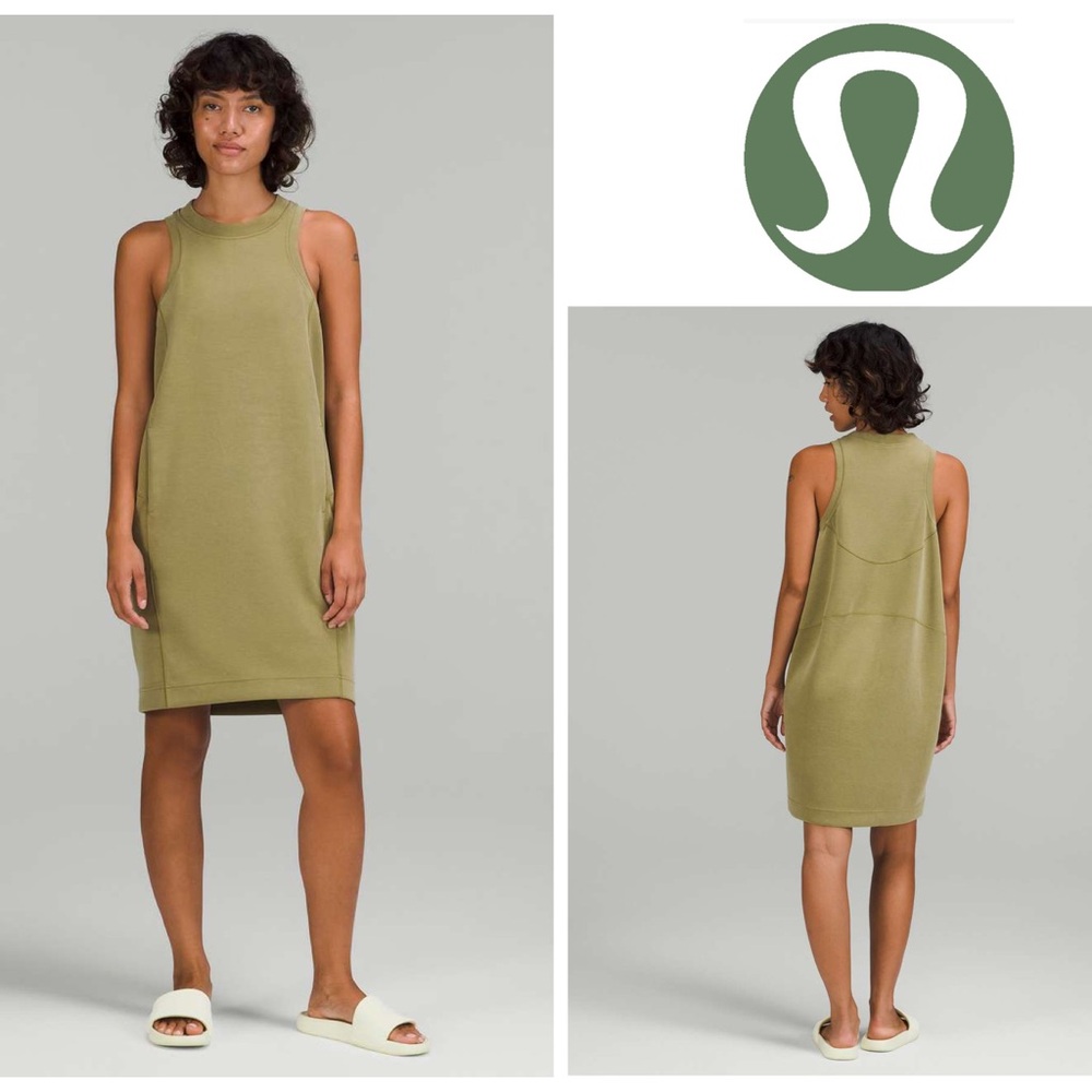 Lululemon Softstreme Back In Action Dress in Bronze Green